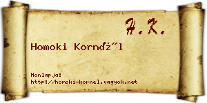 Homoki Kornél névjegykártya