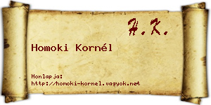 Homoki Kornél névjegykártya