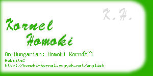 kornel homoki business card